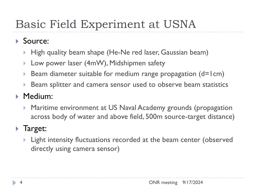 basic field experiment at usna