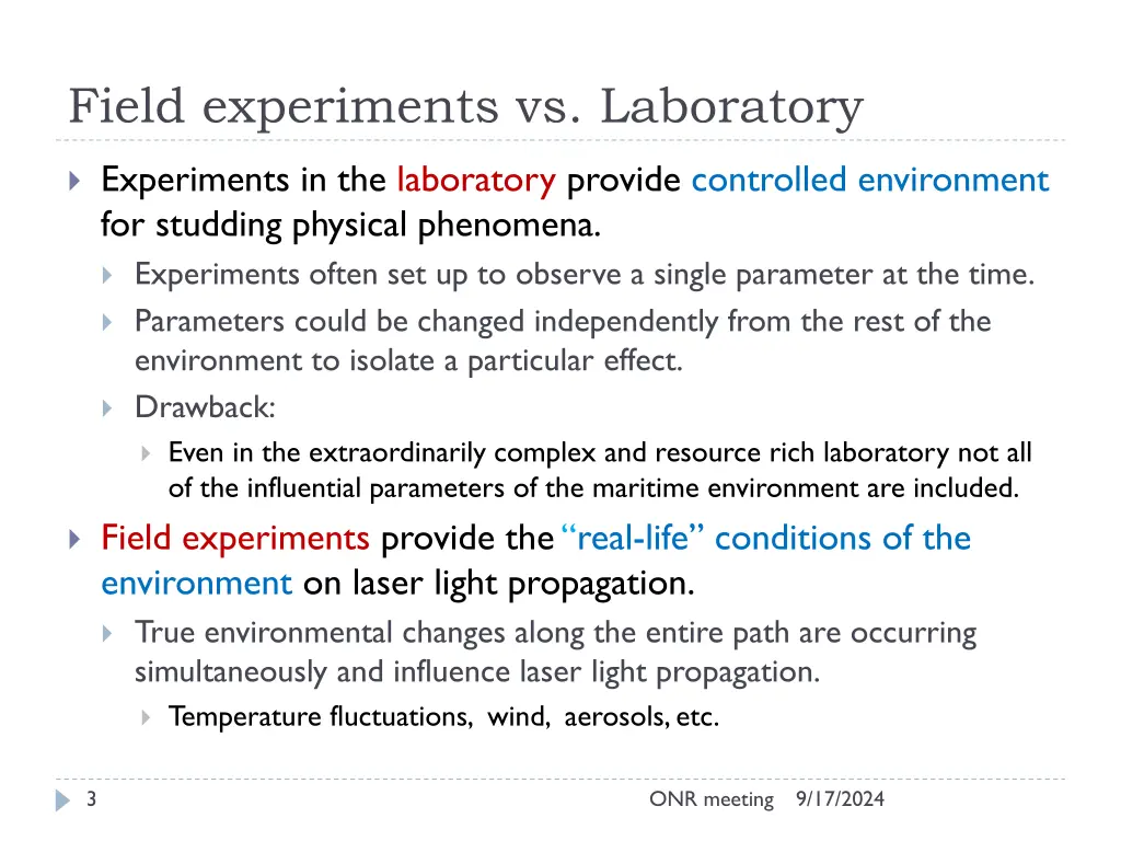 field experiments vs laboratory