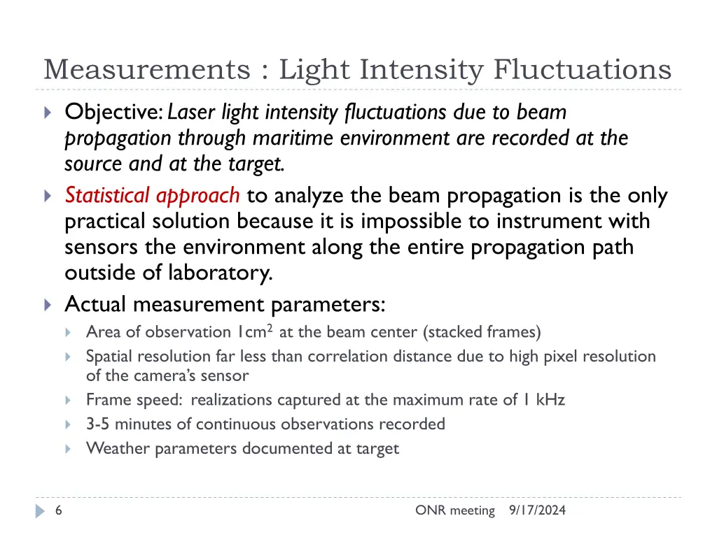 measurements light intensity fluctuations