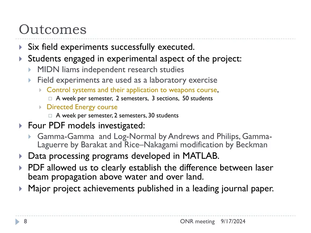 outcomes