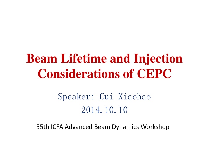 beam lifetime and injection considerations of cepc