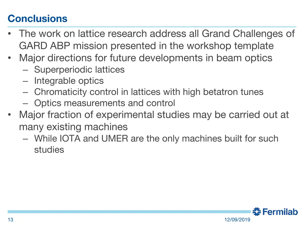 conclusions the work on lattice research address