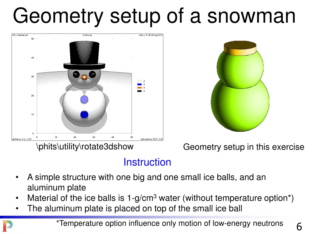 geometry setup of a snowman