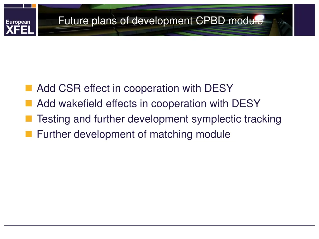 future plans of development cpbd module