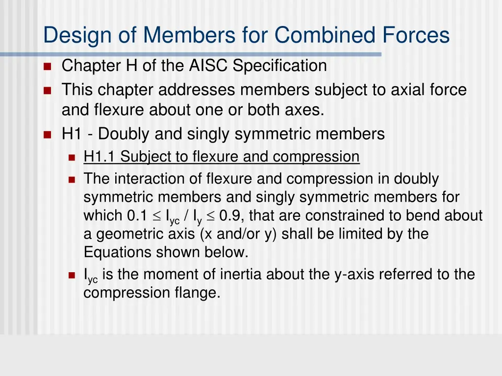 design of members for combined forces 1