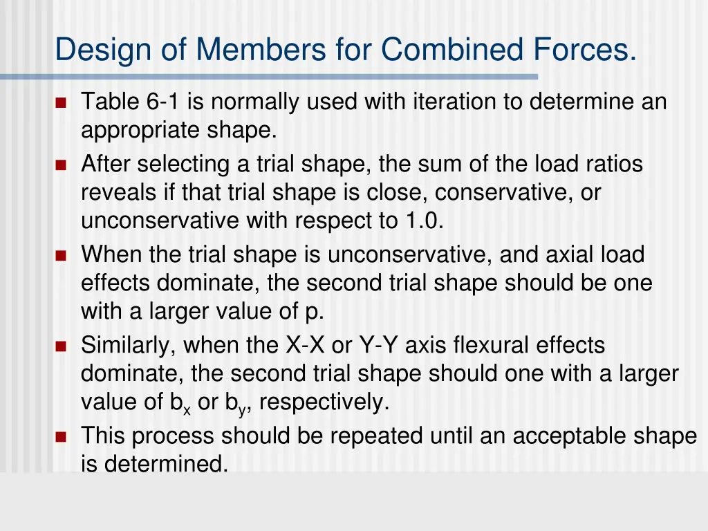 design of members for combined forces 10