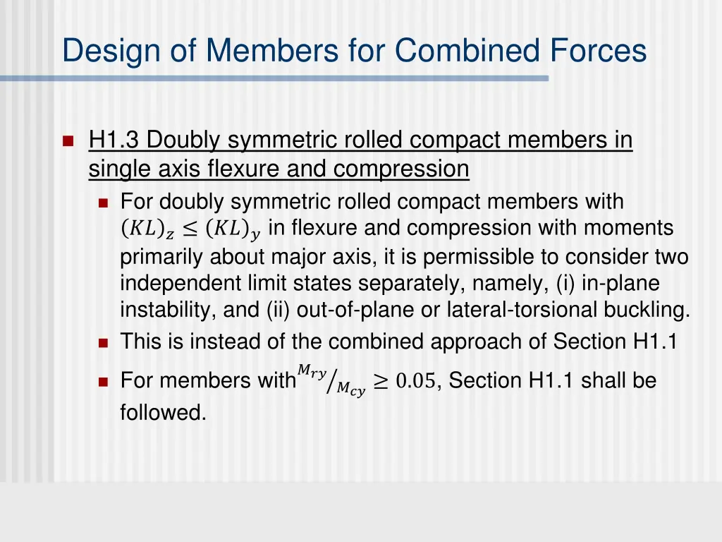 design of members for combined forces 5