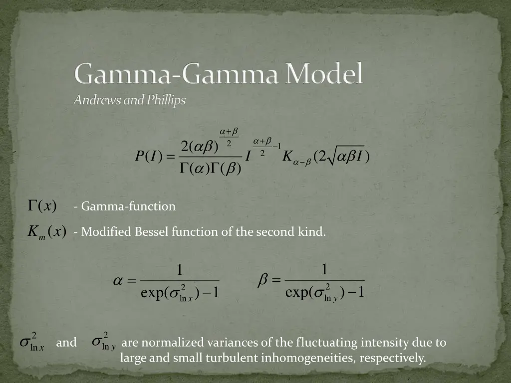 gamma gamma model andrews and phillips