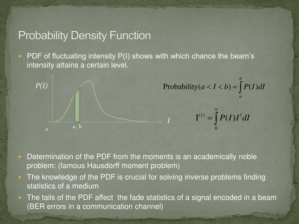 probability density function