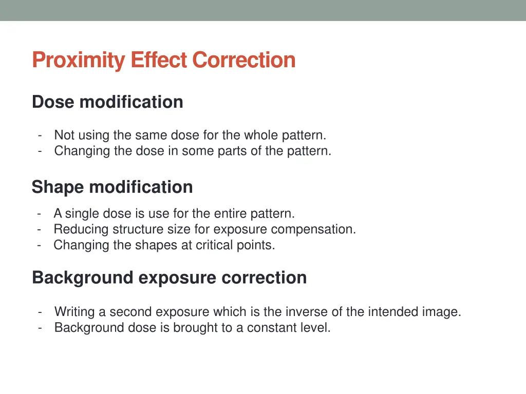 proximity effect correction