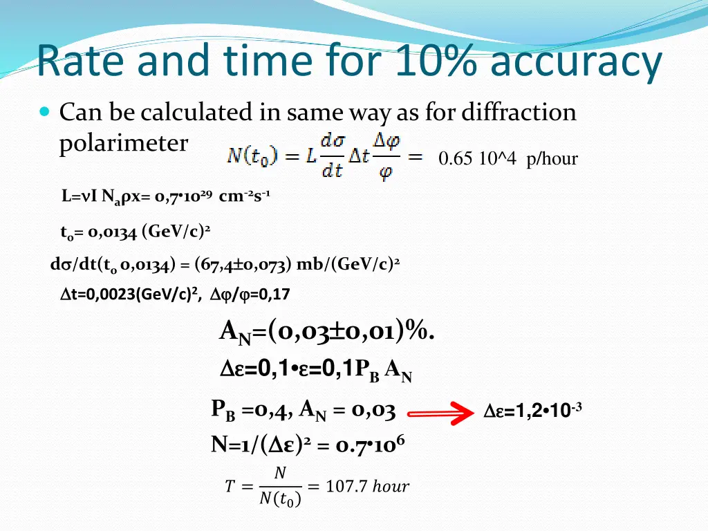 rate and time for 10 accuracy 1