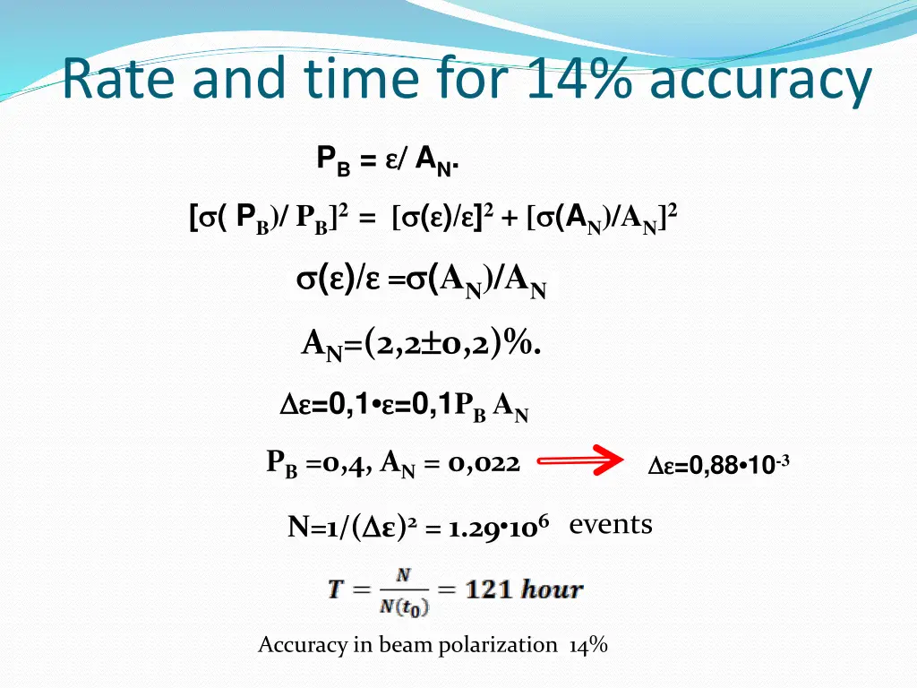 rate and time for 14 accuracy