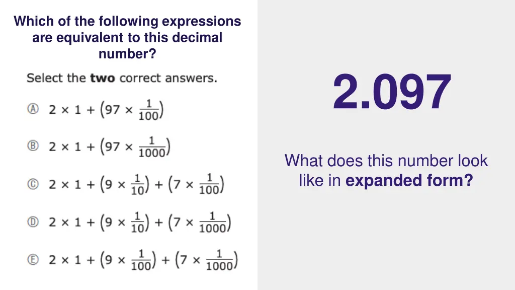 which of the following expressions are equivalent