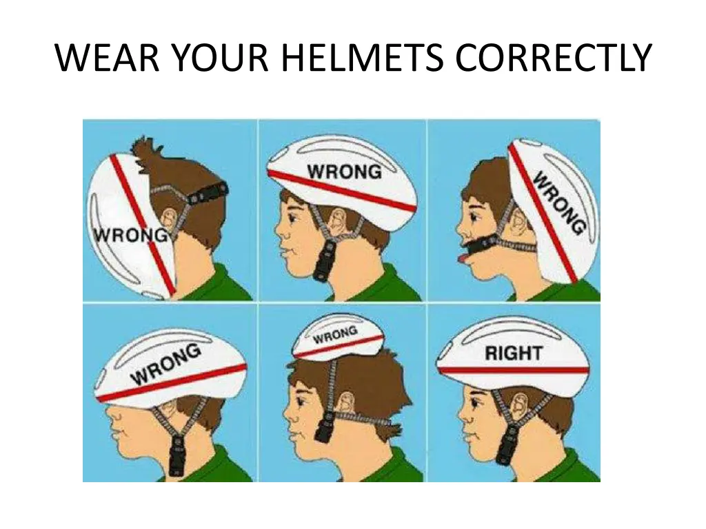 wear your helmets correctly