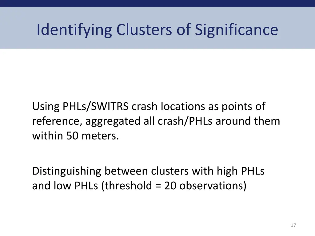 identifying clusters of significance