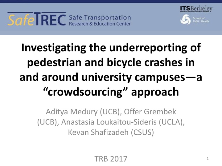 investigating the underreporting of pedestrian