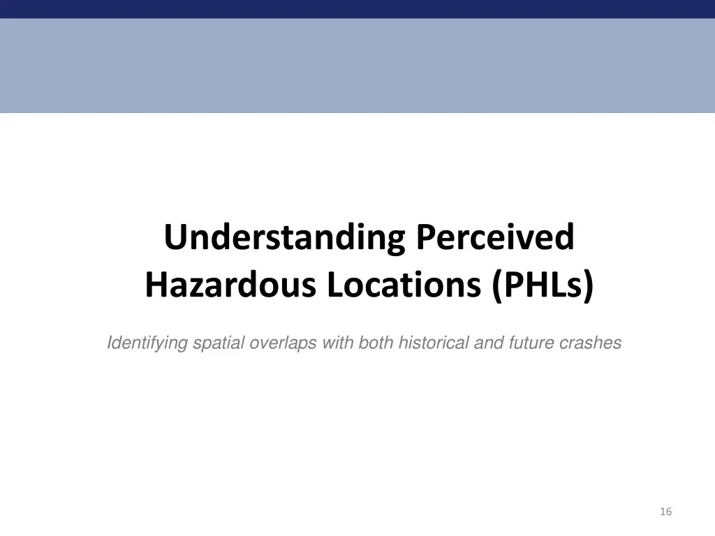 understanding perceived hazardous locations phls