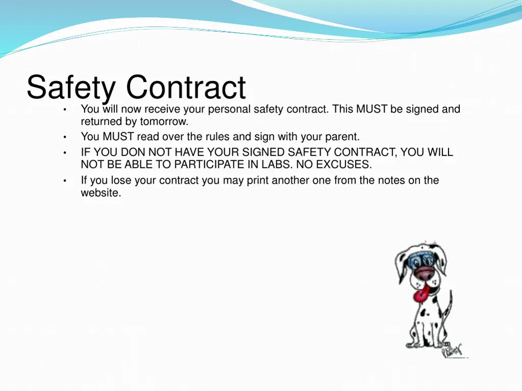 safety contract you will now receive your