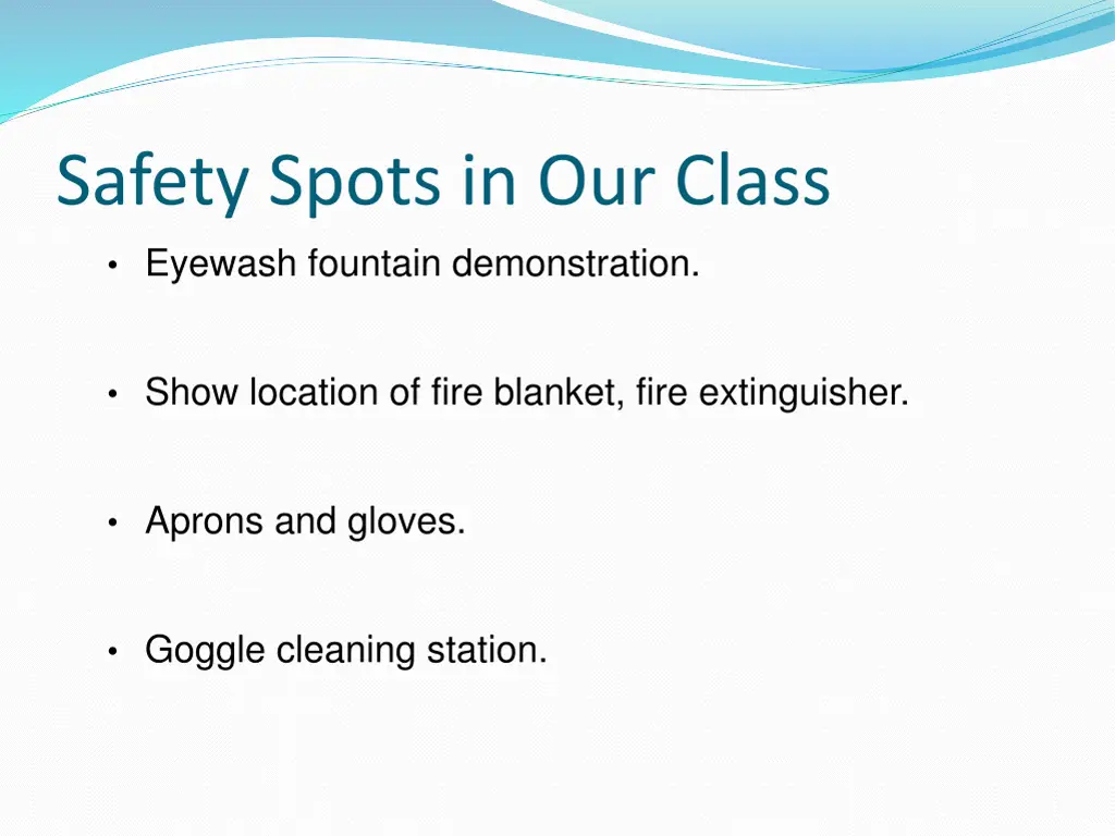 safety spots in our class eyewash fountain