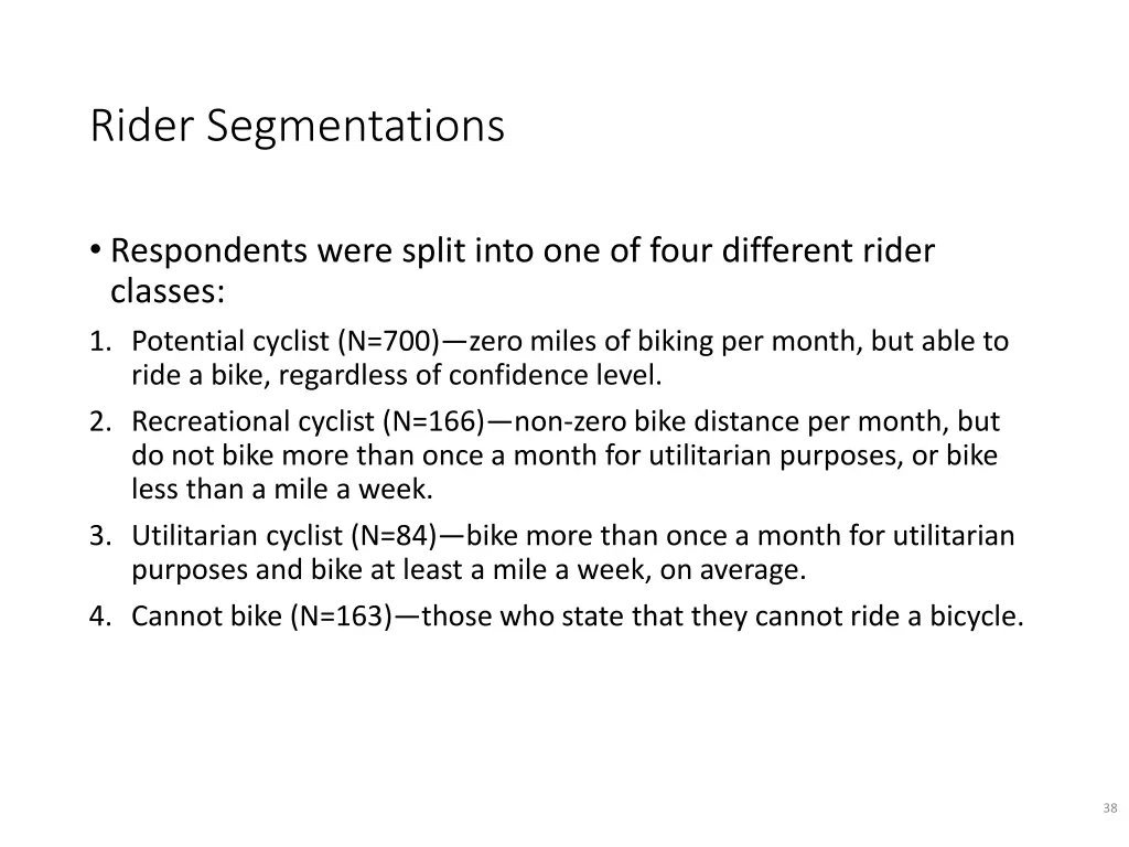 rider segmentations