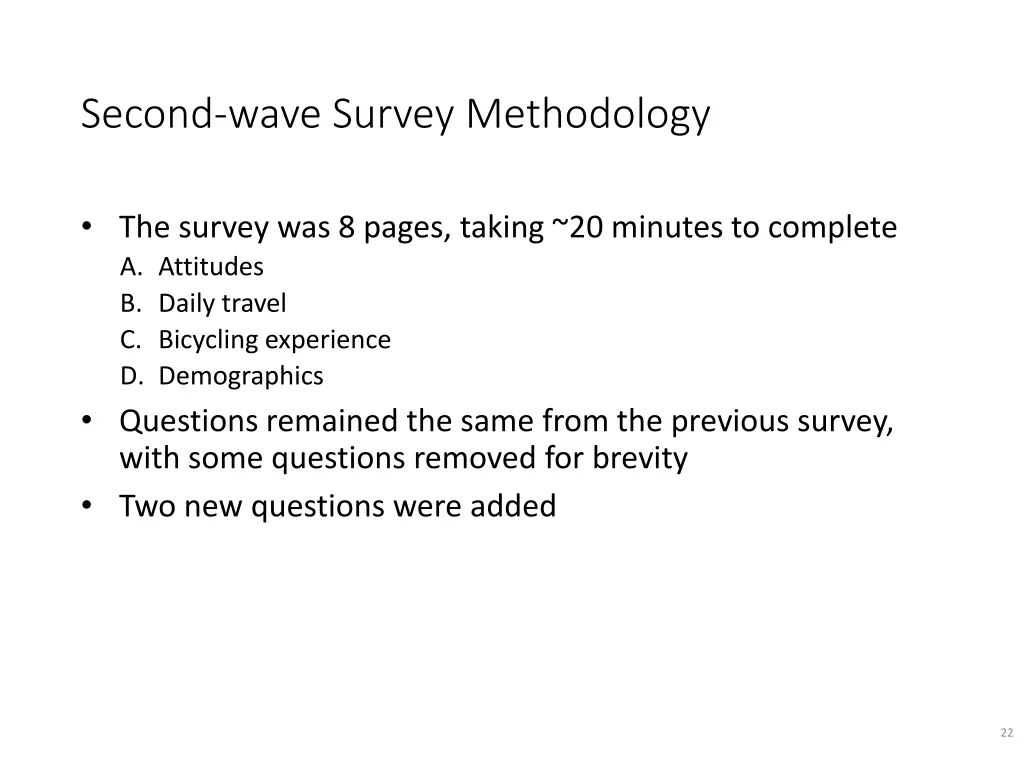 second wave survey methodology