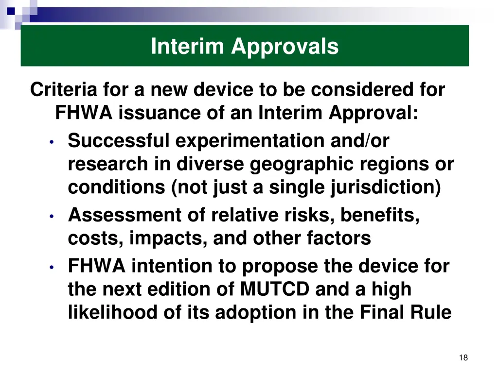 interim approvals 1