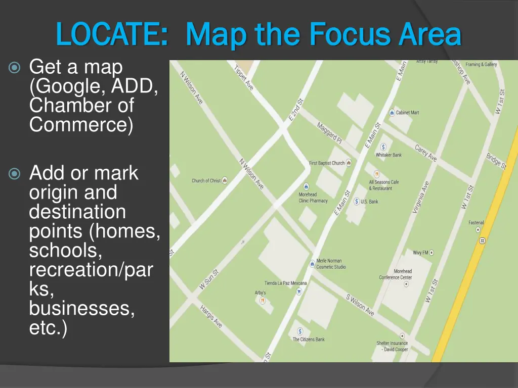 locate map the focus area locate map the focus