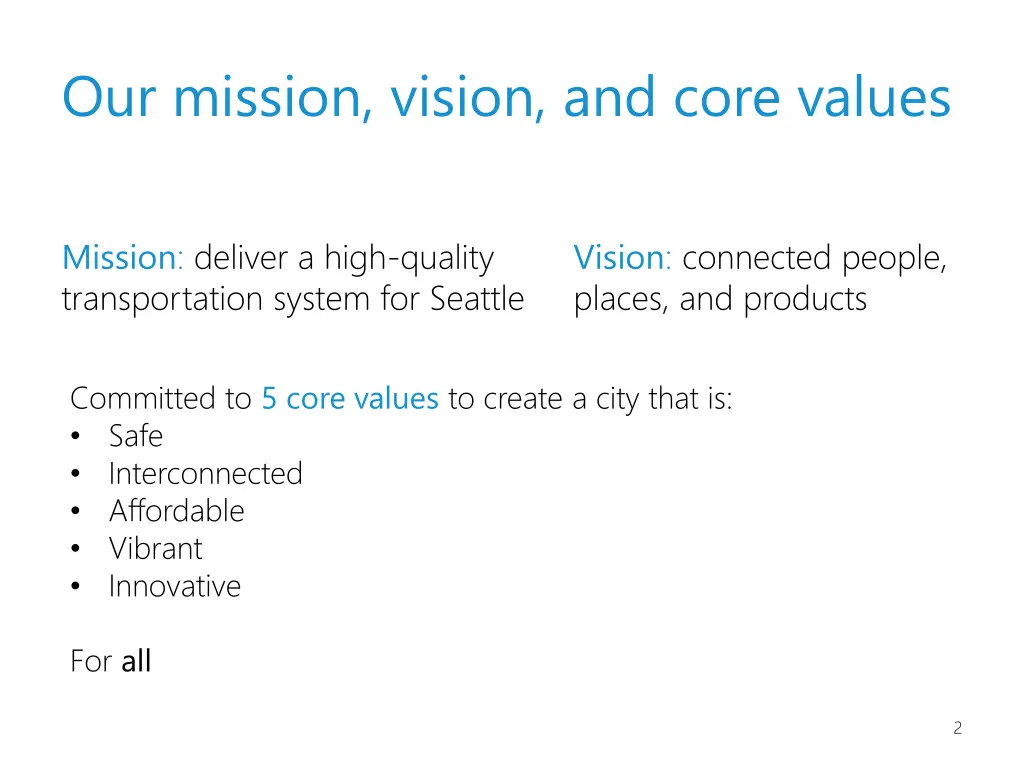 our mission vision and core values