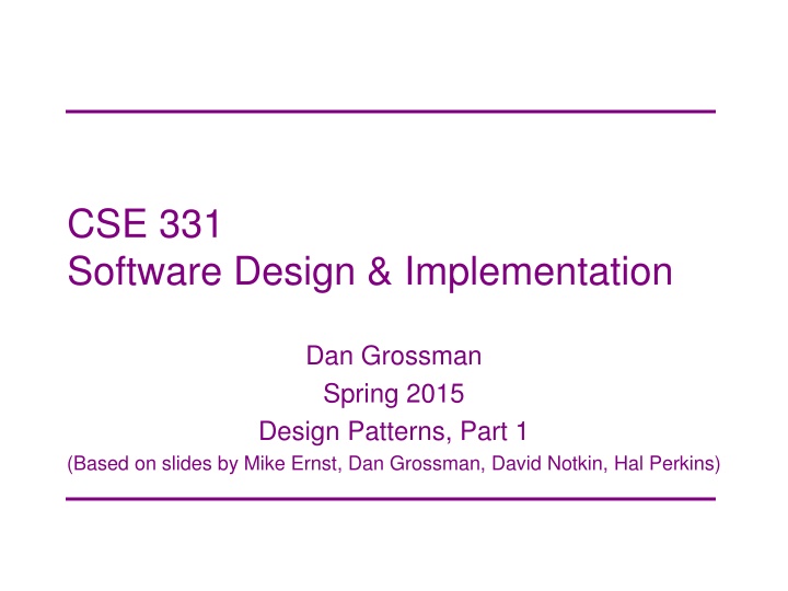 cse 331 software design implementation