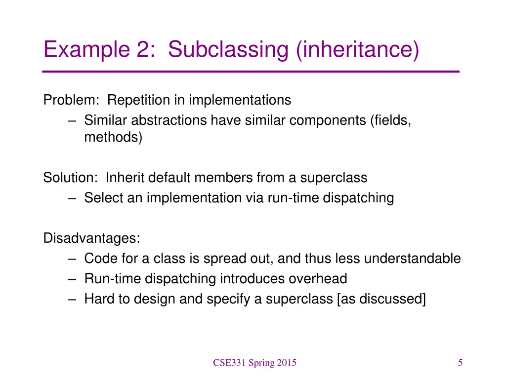 example 2 subclassing inheritance