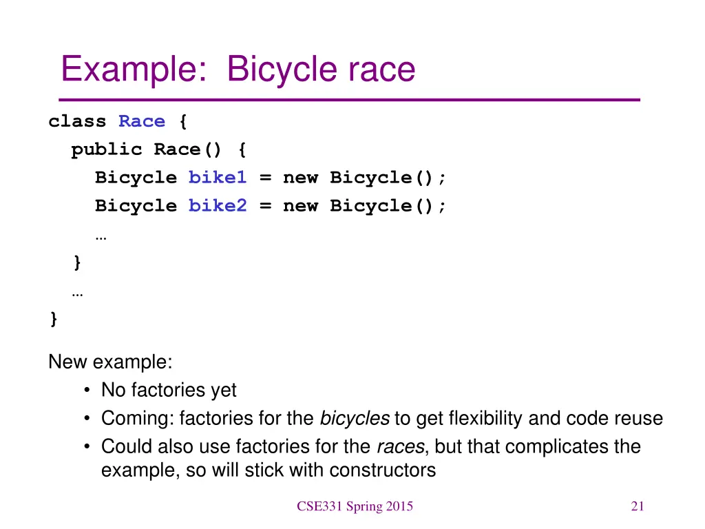 example bicycle race