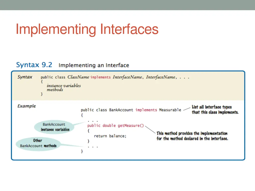 implementing interfaces 1