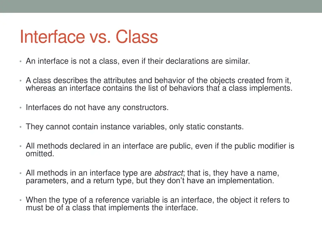 interface vs class