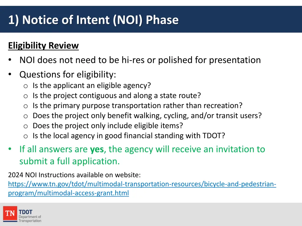 1 notice of intent noi phase