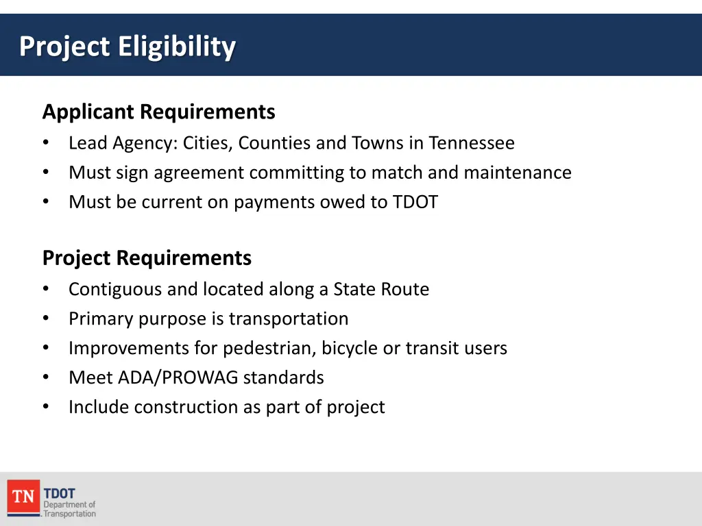 project eligibility