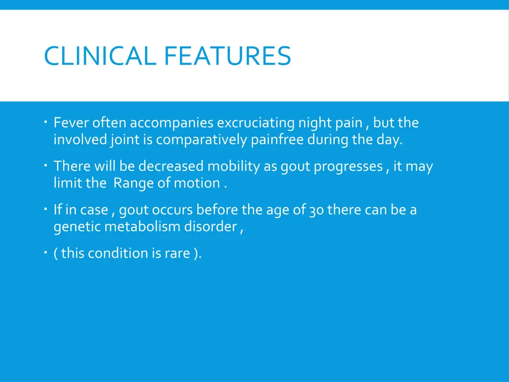 clinical features 1