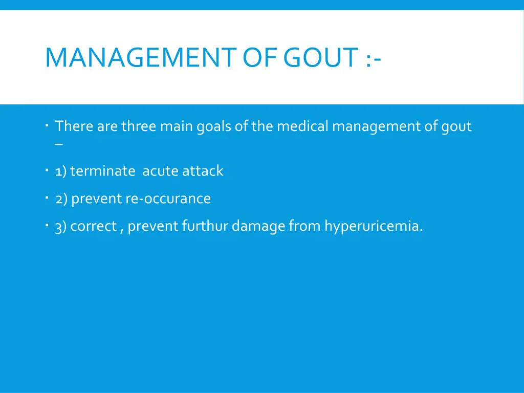 management of gout