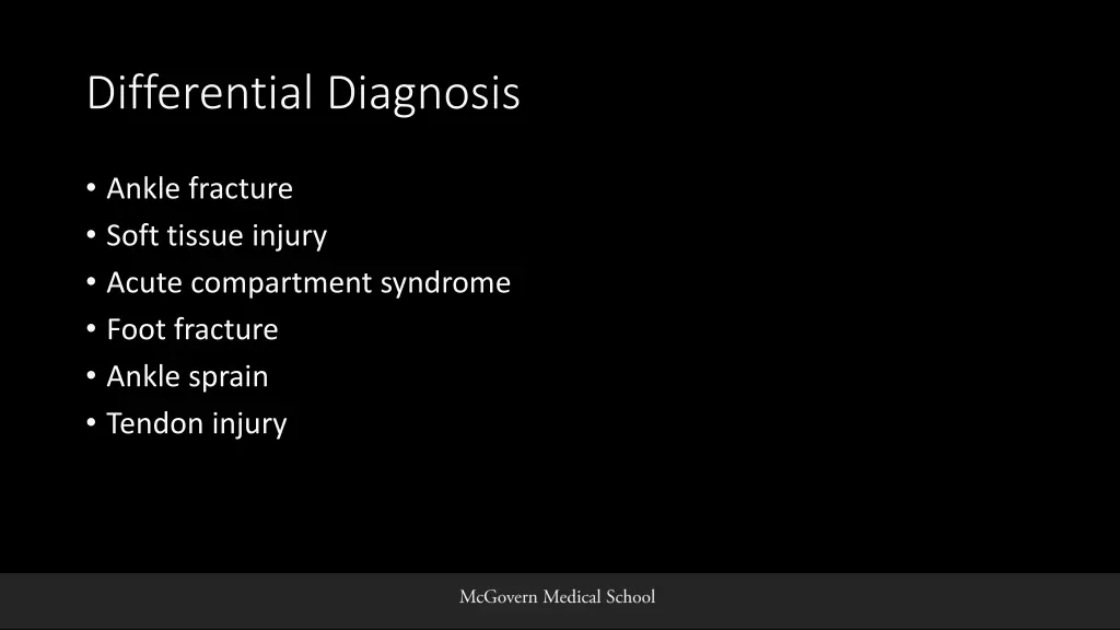 differential diagnosis