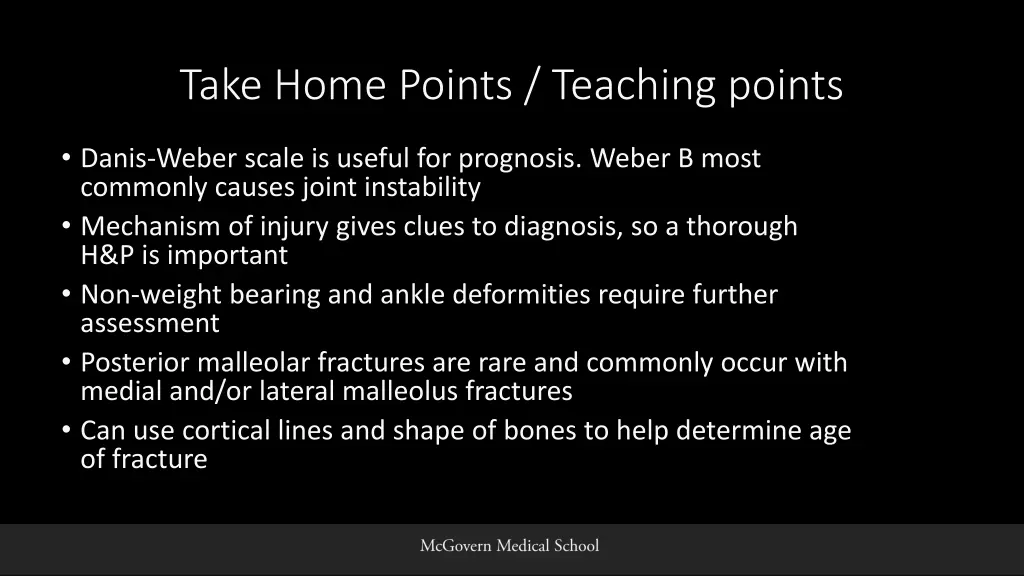 take home points teaching points