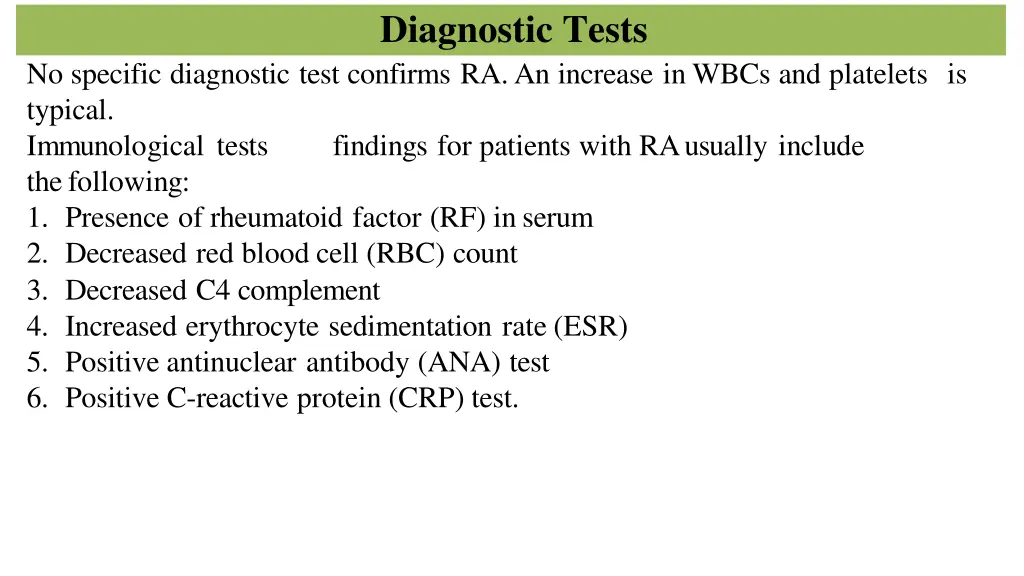 diagnostic tests