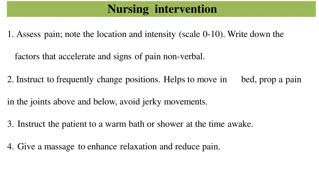 nursing intervention