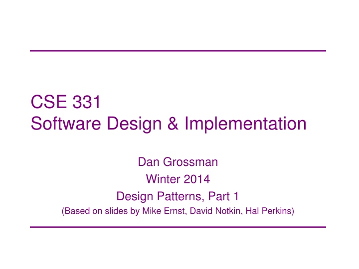 cse 331 software design implementation