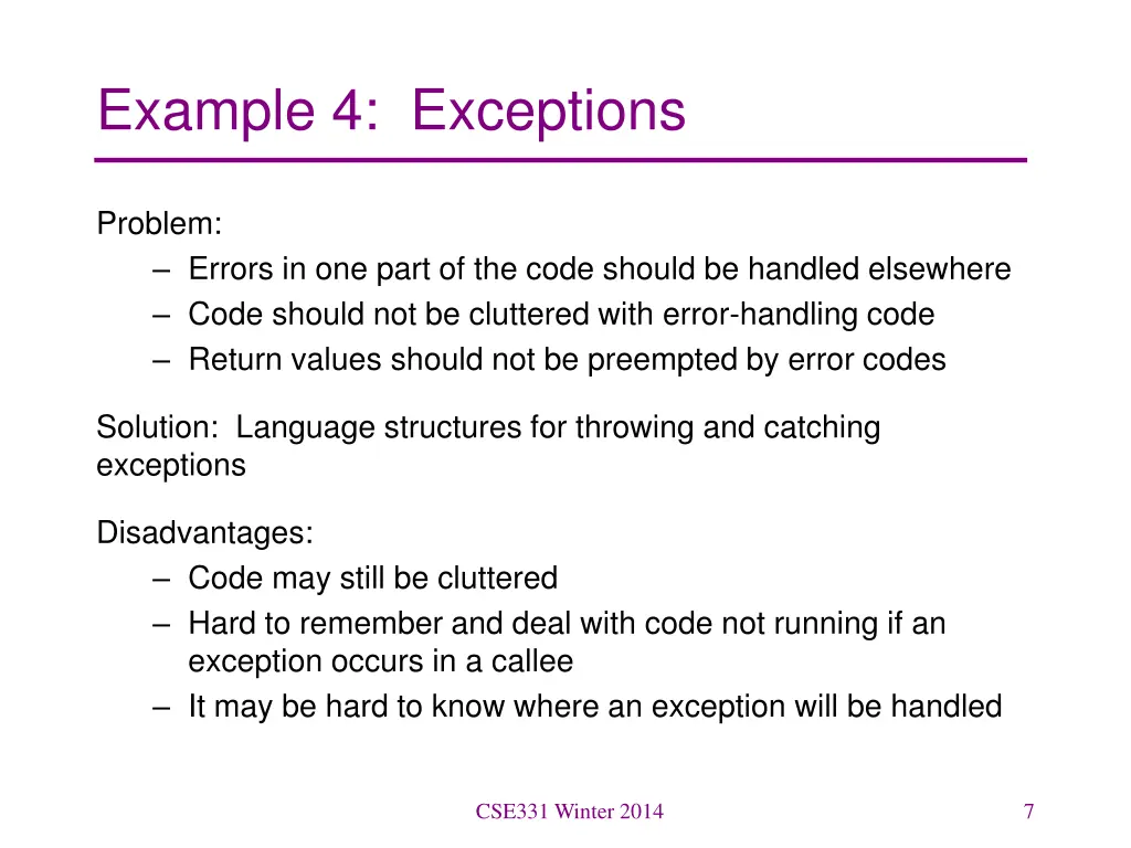 example 4 exceptions