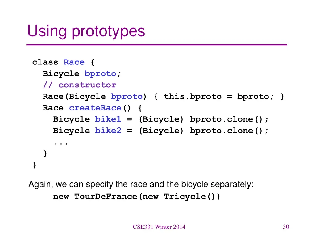 using prototypes