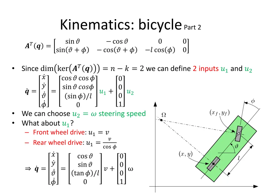 kinematics bicycle part 2