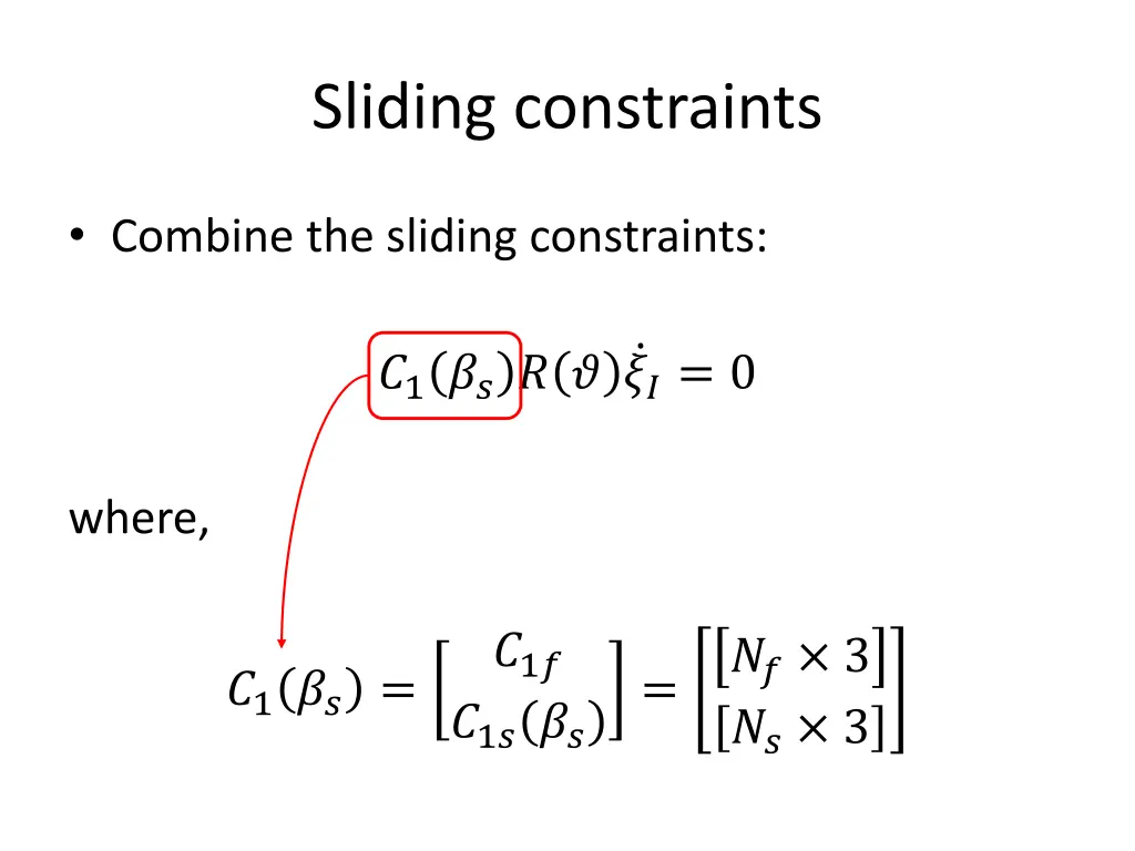 sliding constraints