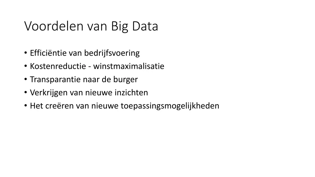 voordelen van big data