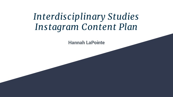 interdisciplinary studies instagram content plan