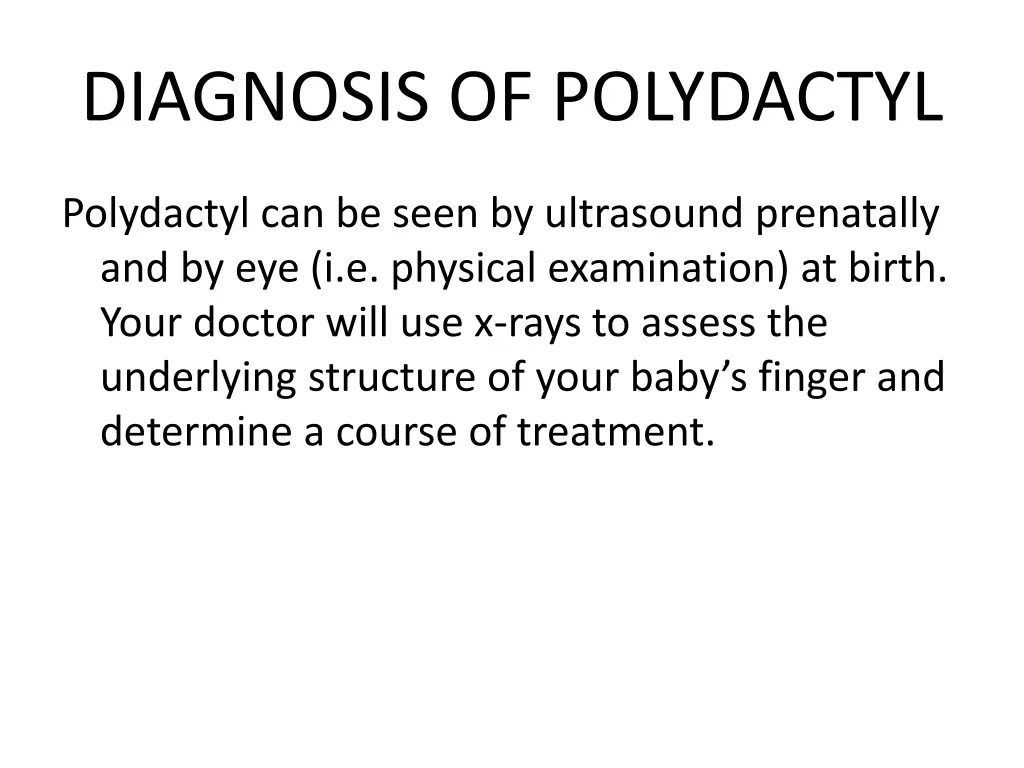 diagnosis of polydactyl