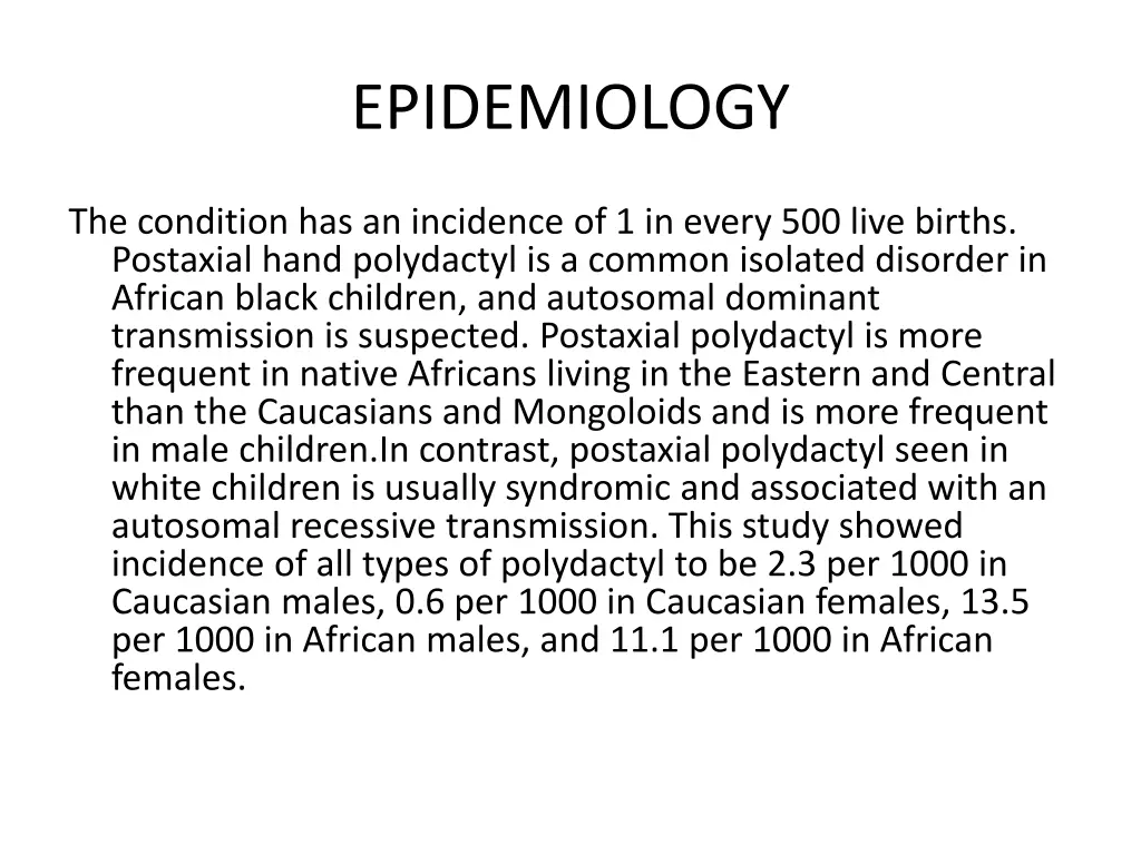 epidemiology